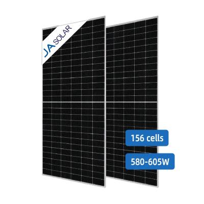 China SOLAR PANEL 580W 585W 590W 595W 600W 605W SINGLE GLASS JA MODULE JAM78S30 580-605/MR 188mmx188mm PERC for sale