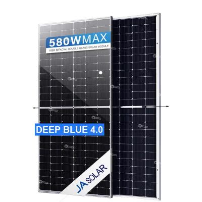 China JA SOLAR MONO HALF-CELL BIFACIAL GLASS MODULE JAM72D40 555-580/MB 182mmx182mm PANEL555W 560W 565W 570W 575W 580W PERC for sale