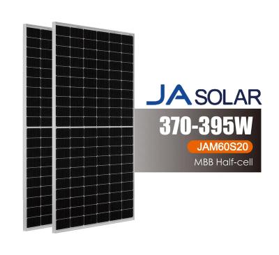 China SOLAR PANEL 370W 375W 380W 385W 390W 395W SINGLE GLASS JA MODULE JAM60S20 370-395/MR 166mmx166mm PERC for sale