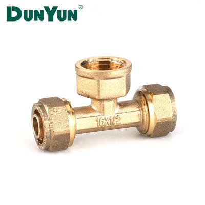 China Brass Pex Pipe Good Quality Pex Pipe Fittings Pex Tee Coupling for sale