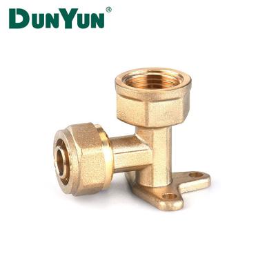 China PEX PIPE Dunyun 90 Degree Elbow Forged Pex Brass Fit For Plastic Pipe for sale