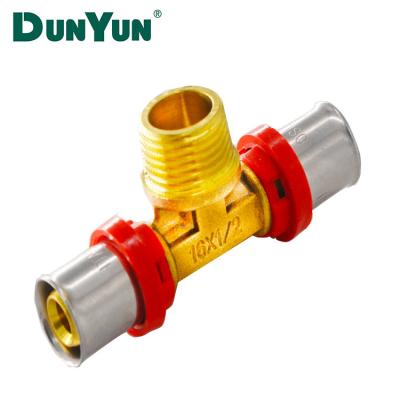 China Pex al pex pipe; pex pipe factory supply equal thread press fittings brass tee for pex pipes for sale