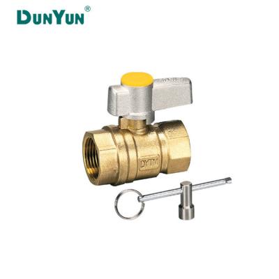 China General Good Price 1/2 Inch Forged Brass Lockable Ball Valve With Key Lock for sale