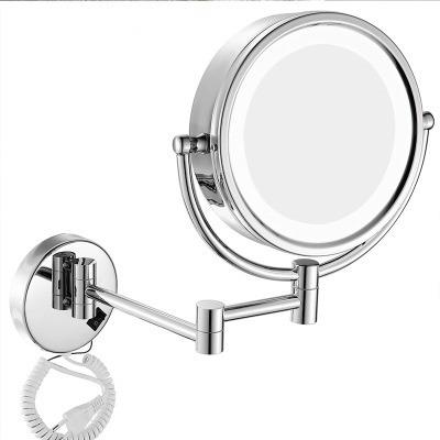 China Chrome Lighted Folding Adjustable Flexible Mirror Makeup Two Way Bathroom Mirror for sale