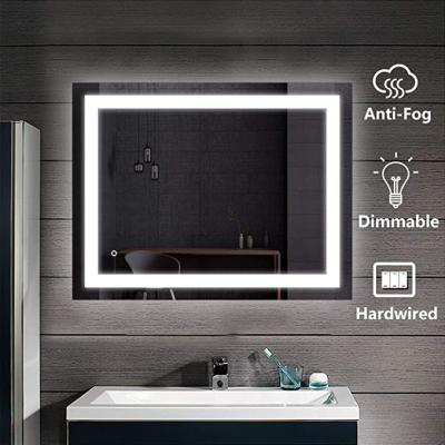 China Bathroom Shower Light Custom Logo Bathroom Mirror Heated Fogless / Fogless / Anti Fog Mirror With Radio With Radio for sale