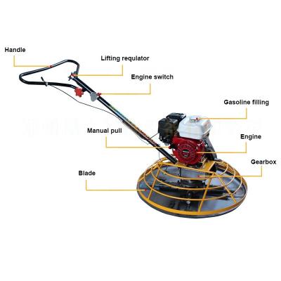 China Concrete Ground Surface Compaction Smooth Finished 100CM Bull Concrete Float Walk Behind Gasoline Power Trowel for sale