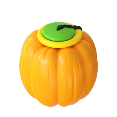 China Pumpkin Rubber Molar Hand Stick Dog Toy Ball Pet Chew Stocked Throwing Toy for sale