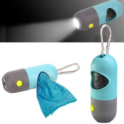 China Ignition & Amazon Best Seller Packing Pill Shape LED Flashlight Dog Poop Waste Bag Holder Dispenser for sale