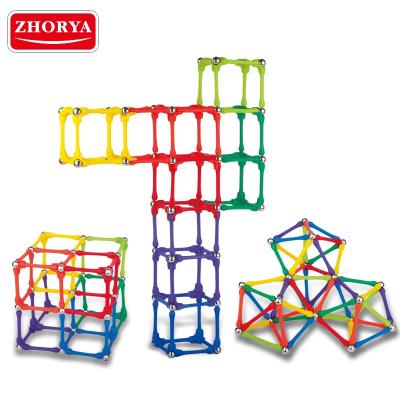 China DIY Building Brick Zhorya 180pcs Single Magnetic Stick Block 3D Magnet Building Block Educational Toy for sale