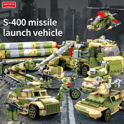 China Zhorya Sluban Missile Vehicle Building Block Block Toy Military Brick Material Eco-Friendly Military Vehicle Building Block Set for sale