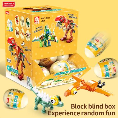 China DIY Building Brick Zhorya Sluban Building Block Mini Blind Box Set Toy Children 12pcs Dinosaur Egg Building Block Toy for sale