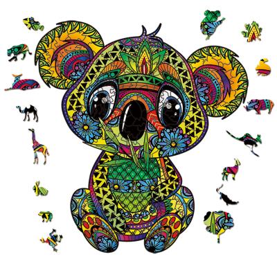 China Zhorya Eco-friendly Material Colorful Different Shape Animal Jigsaw Puzzle 3D Wooden Kids Toy for sale