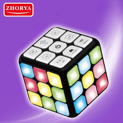 China Zhorya's FLASHING Musical Cubes Battery Operated Memory Game Brain Training Toy Changeable Color LED Magic Cube Puzzle for sale