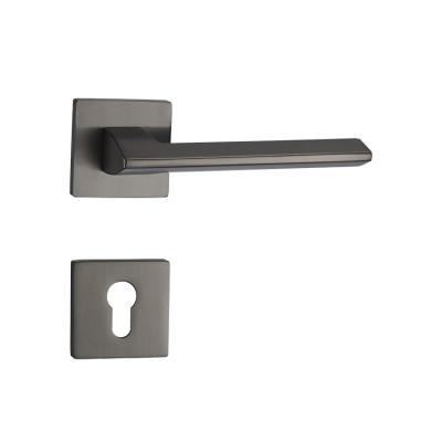 China New modern minimalist lock door handles door lock zinc alloy door handle set with lock for sale