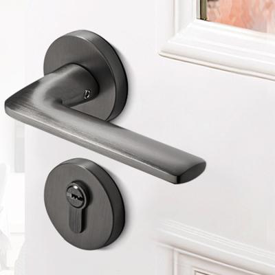 China Modern Fine Copper Push Pull Door Handle Resistant To Rust Bedroom Door Handles With Lock for sale