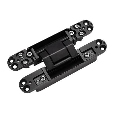 China Hot Sale Zinc Alloy Black Adjustable Door Hinge Stainless Steel 3D Hidden Door Hinge Heavy Duty Invisible Door Hinges for sale