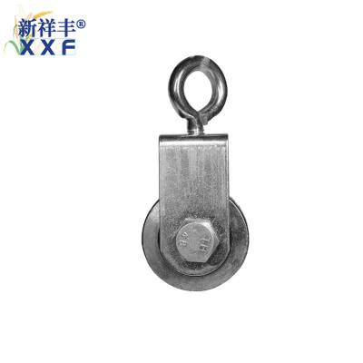 China Antirust Livestock Mining Galvanize Single Wheel Wire Rope Pulley Metal Sheave Wheels With Bearing for sale