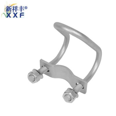 China Livestock Farming Double U Bolts Bracket Tube Buckle Antirust Metal Pipe Clip for sale