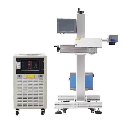 China 3w 5w 8w 10w 15w Programmable Water Cooling Flight Laser Inline UV Laser Marking Machine For Plastic Food Package Code Printing for sale