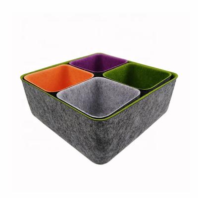 China Viable Desk Drawer Organizers Storage Box Felt Containers Toy Basket Shelf Storage Bins Inserts Tool Cubes for sale