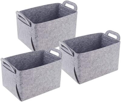 China Sustainable New Products Bedroom Felt Foldable Gift Storage Basket , Felt Storage Baskets Bins for sale