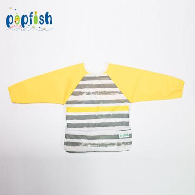 China Antibacterial Cute Toddler Baby Long Sleeve Bibs Waterproof Kids Children Feeding Eating Shirt Bib for sale