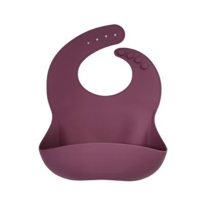 China Bpa Free Solid Color Baby Silicone Bibs Antibacterial for sale