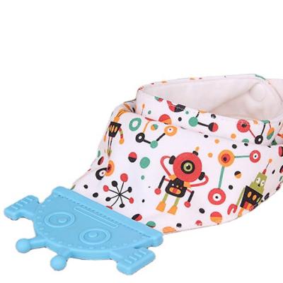 China 2021 HOT SALE baby bandana antibacterial with silicone baby teether baby teether toy for sale