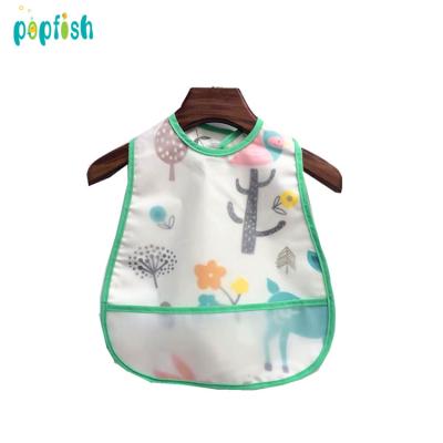 China Cotton And Peva Baby Bib Baby Waist Apron Antibacterial Canvas Waterproof Feeding for sale