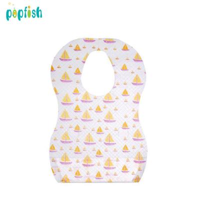 China Antibacterial single use eco-friendly disposable paper bibs for baby for sale