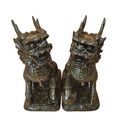 China Chinese Traditional Culture Feng Shui Kylin Copper Statue of China for Defend Misfortune and Bring Lucky for sale