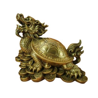 China China Culture Chinese Traditional Feng Shui Dragon Head Turtle Copper Statue For Bring Health And Longevity for sale