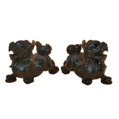 China China Pixiu Feng Shui Statue Natural Obsidian Carving Pixiu for Bless Wealth and Lucky for sale