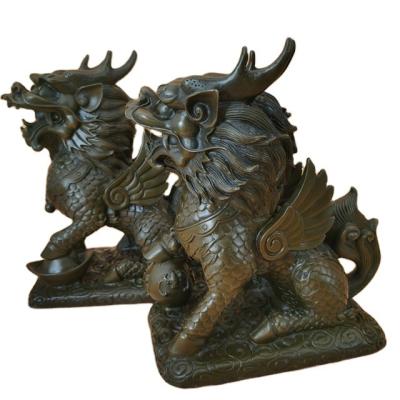 China China Kyliner Feng Shui Kylin Copper Ornament for Defend Misfortune and Bless Lucky for sale