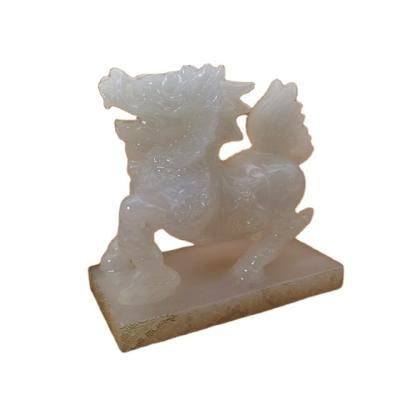 China China Feng Shui Ornament Natural Afghan Jade Carving Kyliner Statue Fend Off Misfortune and Bless Lucky for sale