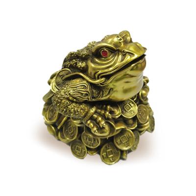 China China Feng Shui Ornament Three Legged Toad Copper Statue For Bless Wealth for sale