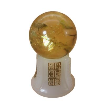 China Woe of China Feng Shui Ornament Natural Western Topaz Ball For Fend Off and Bless Lucky for sale