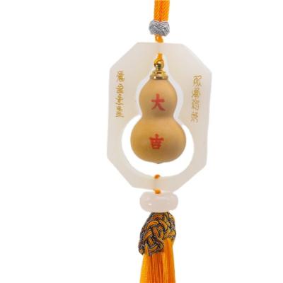 China China Feng Shui Jewelry Pendant For Natural Jadestone Car Carving Chinese Royal Auspicious Gourd To Bless Safety for sale