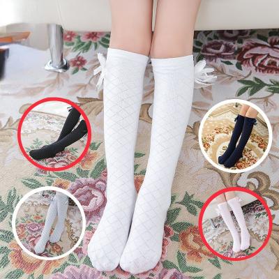 China Lolita Style Summer Children Little girls knee high bangs calf stockings waist tube Mesh Breathable Uniform Kids Style Cotton Socks for sale