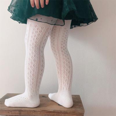 China NEW Summer Breathable Baby Tights Small Hole Mesh Pantyhose Newborn Cotton Breathable Mesh Pantyhose Bow Tight 1-5 Years Old Stockings for sale