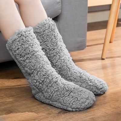 China Simple thick winter color polyester Sherpa ladies bangs non-slip indoor pregnant woman bangs snowy days for sale