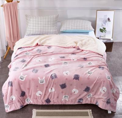 China Jacquard super soft extra large bed sheet printed thick super soft 100% cotton fleece blanket blanket for sale