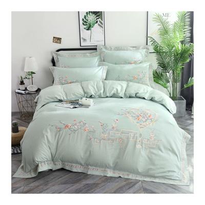 China Unique Products Folded Gently Folded Cozy Luxury Striped Cotton Home Sheet Bedding Set for sale