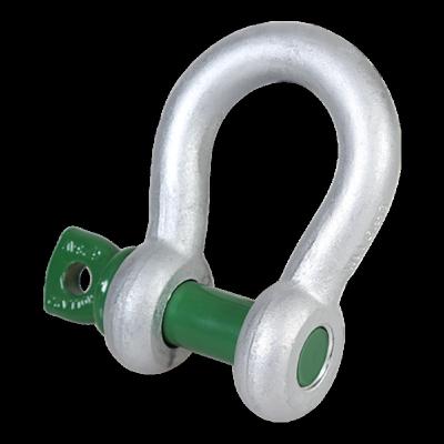 China Green 13.5 Pin Alloy Steel Bow Shackle G4161 Ton Hot Dipped Galvanized Standard ALLOY STEEL With Screw Collar Pin Connection Link for sale