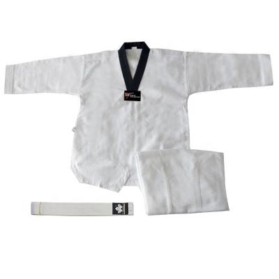 China Durable custom made wtf ribbed kids martial arts clothing dobok material adult taekwondo uniform for sale