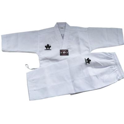 China Wholesale Durable Cotton White V-Neck Clolthes Martial Arts Taekwondo Head Uniforms for sale