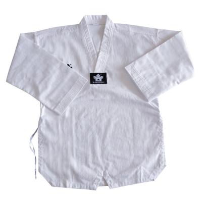 China Wholesal Durable White Breathable V Neck Beginner And Head Taekwondo Uniform With Logo for sale