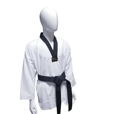 China Durable Wholesale White Durable Polyester Cotton Taekwondo Training Uniform Breathable Ultralight for sale