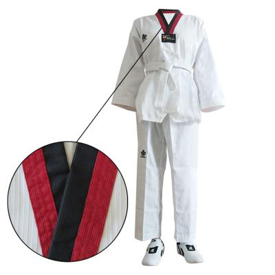 China Durable Custom White Logo Martial Arts Suits Kids Uniform Taekwondo Uniforms for sale