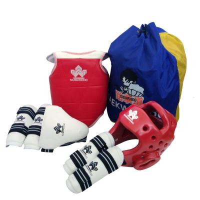 China Durable Comfortable Kids Adult Customized Fighting Five-Piece Set Protector Taekwondo Training Equipment for sale